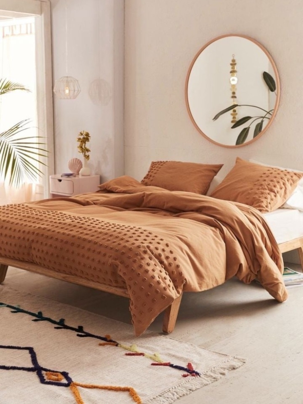 Urban Outfitters Tufted Dot 100% Cotton Duvet Cover In Honey